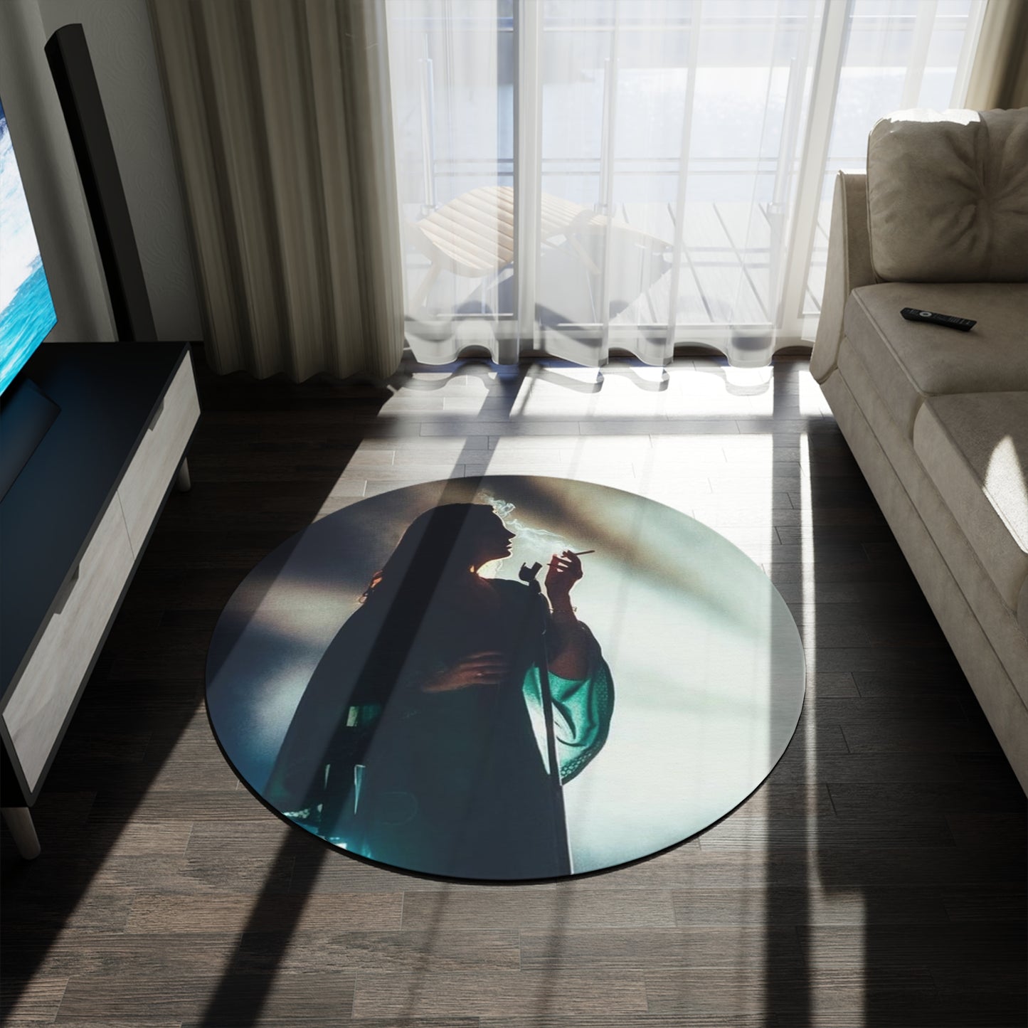 Lana Del Rey Patterned Elegant Round Carpet