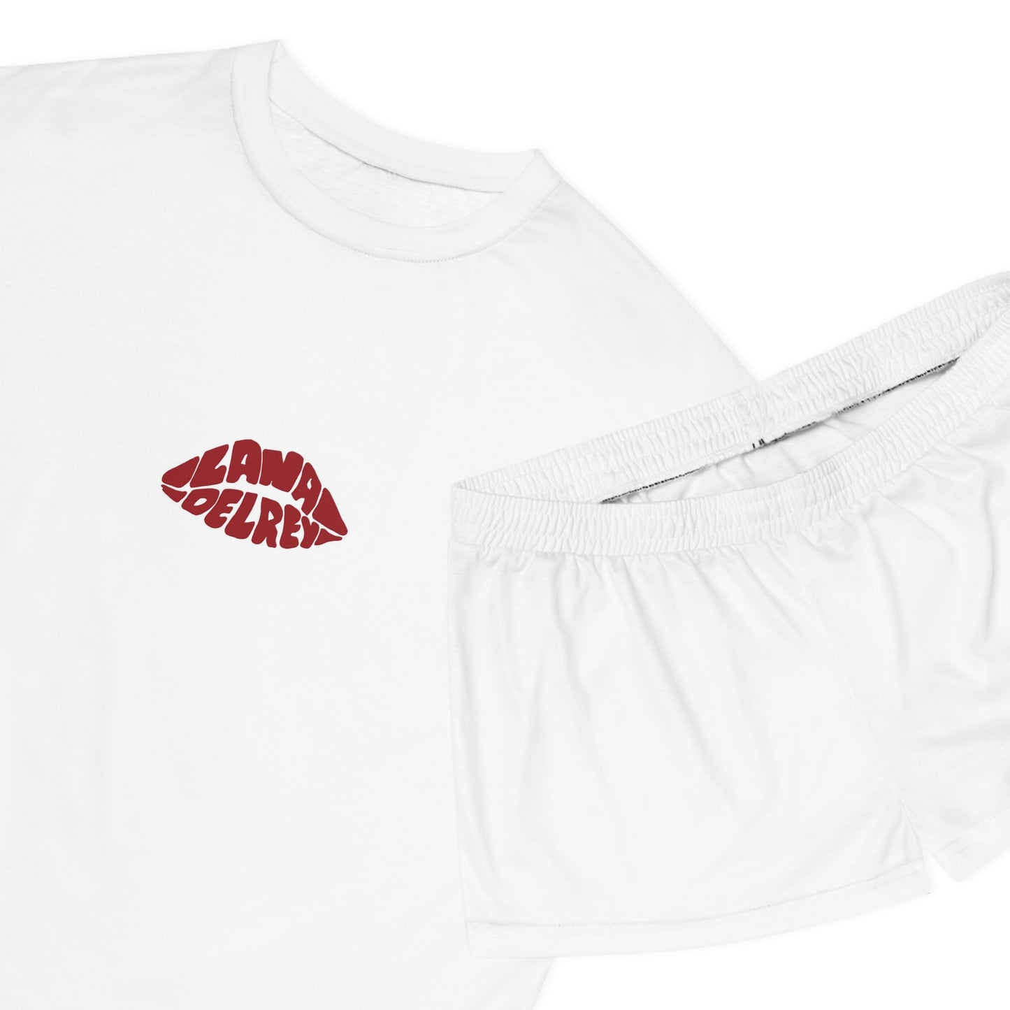 Women's Short Pajama Set - LDR Kiss Designed (RED)