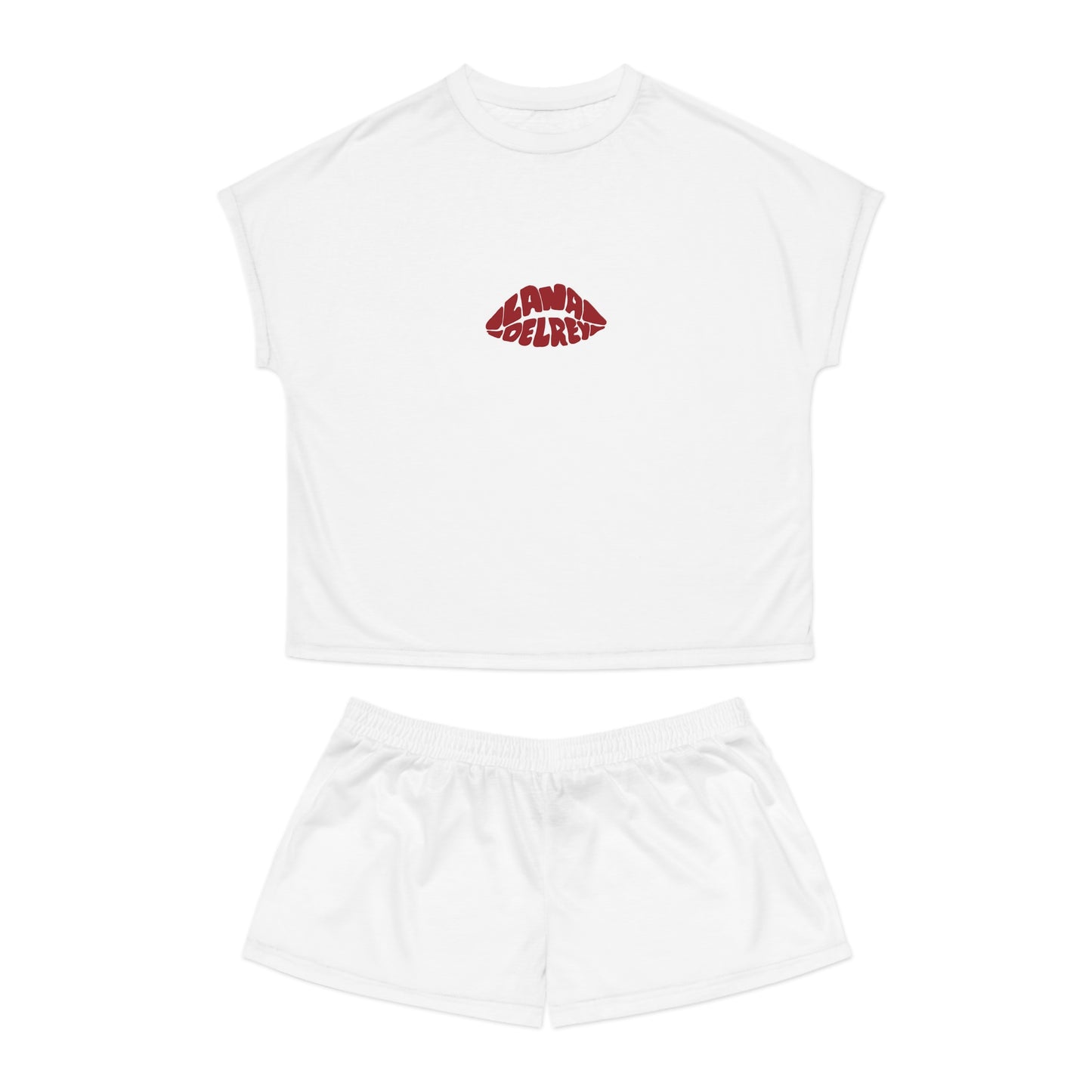 Women's Short Pajama Set - LDR Kiss Designed (RED)