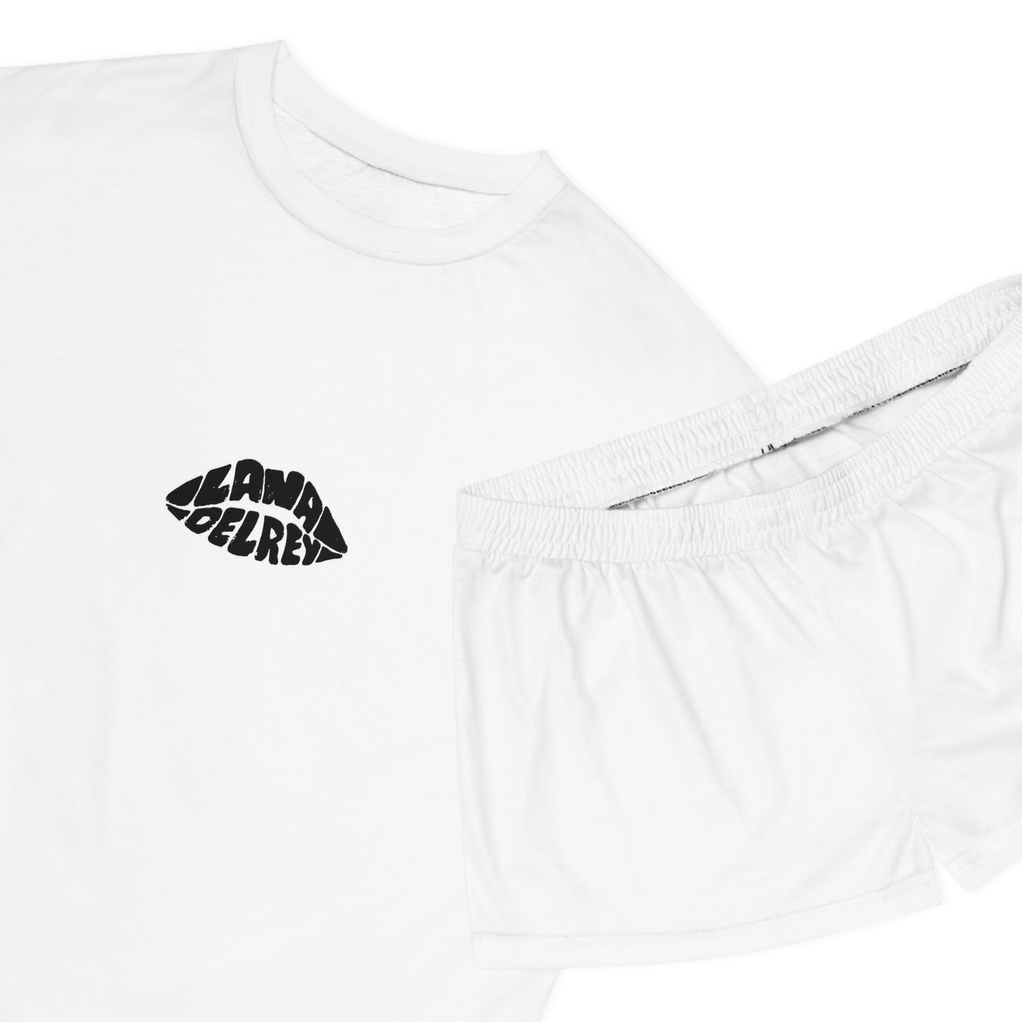 Women's Short Pajama Set - LDR Kiss Designed (BLACK)