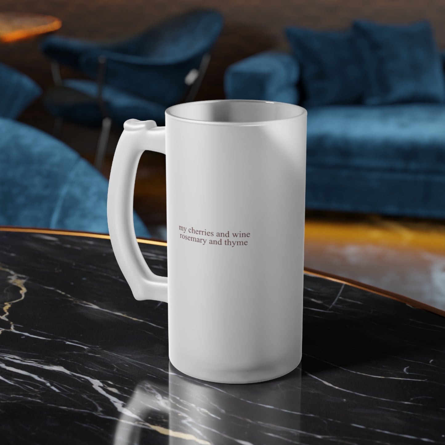 Chic Frosted Glass Beer Mug - 'Cherry Vibe'