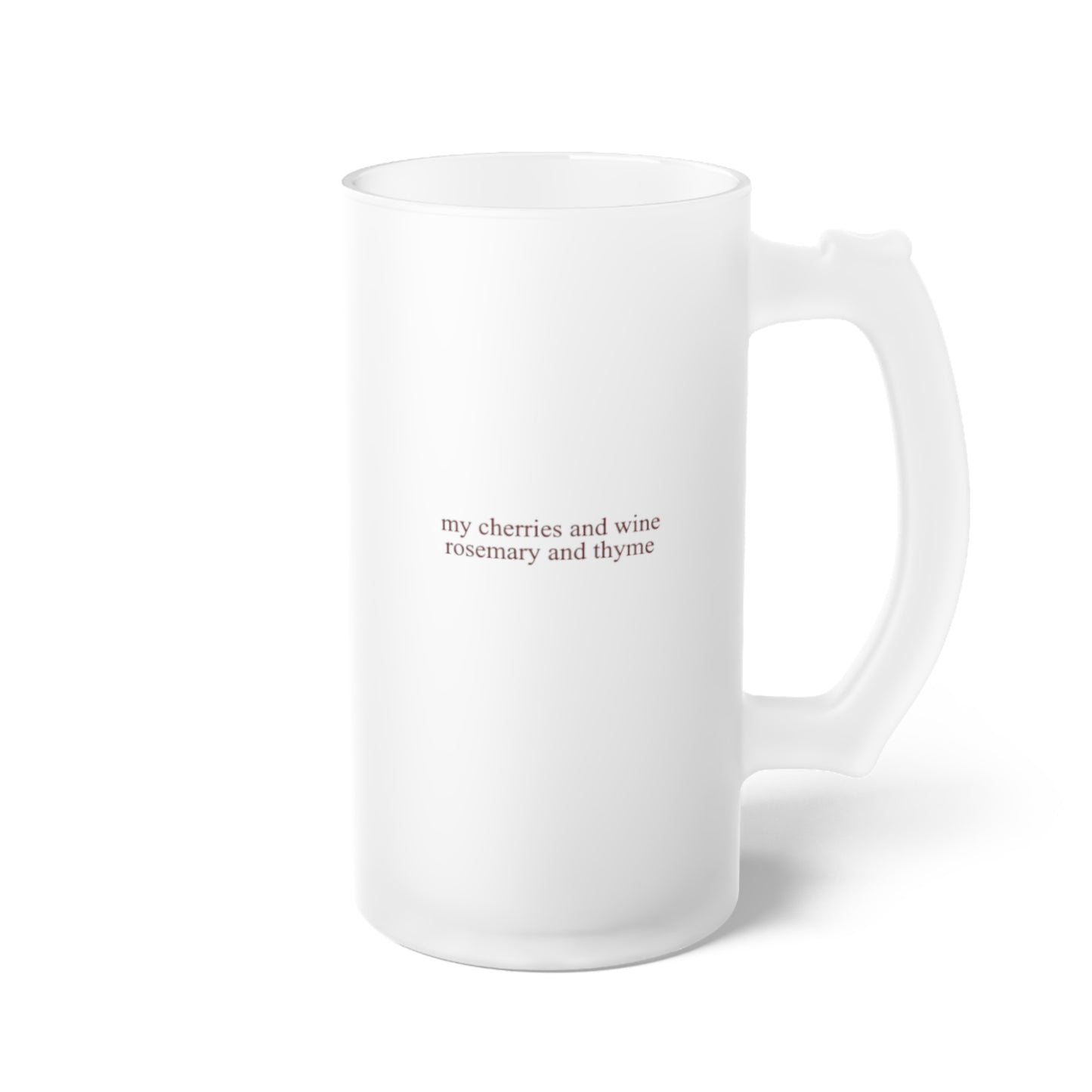 Chic Frosted Glass Beer Mug - 'Cherry Vibe'