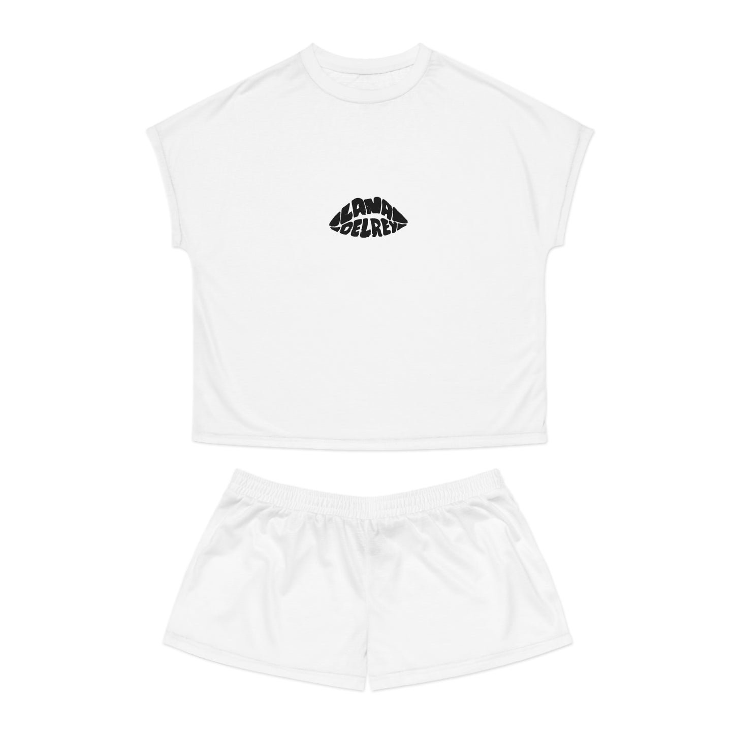 Women's Short Pajama Set - LDR Kiss Designed (BLACK)