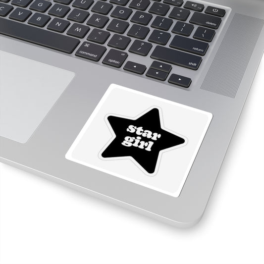 Star Girl Kiss-Cut Stickers | Trendy Black Star Design for Personalizing Laptops & Water Bottles