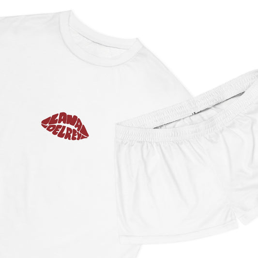 Women's Short Pajama Set - LDR Kiss Designed (RED)