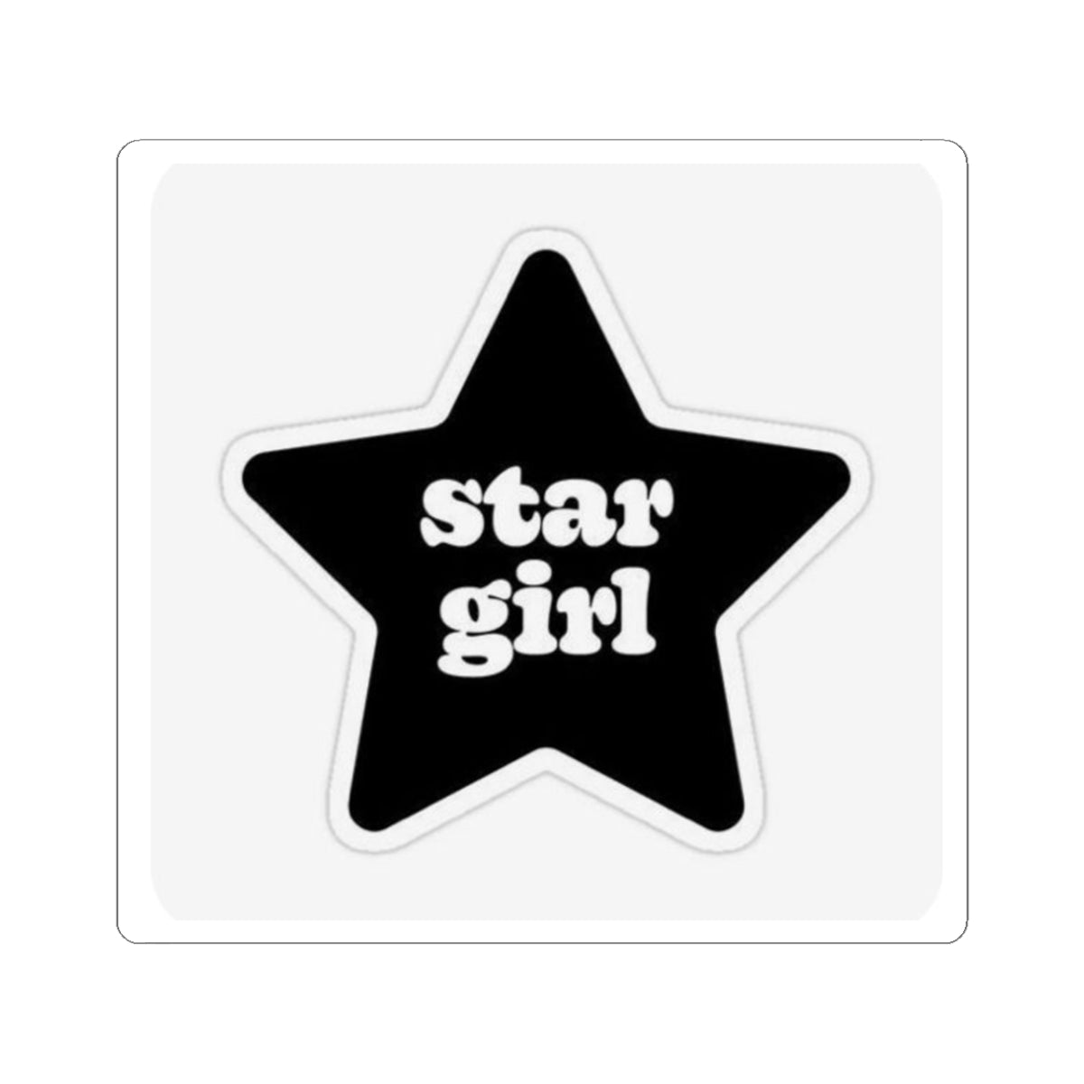 Star Girl Kiss-Cut Stickers | Trendy Black Star Design for Personalizing Laptops & Water Bottles