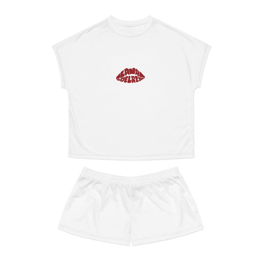 Women's Short Pajama Set - LDR Kiss Designed (RED)