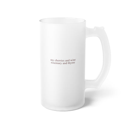 Chic Frosted Glass Beer Mug - 'Cherry Vibe'