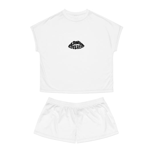 Women's Short Pajama Set - LDR Kiss Designed (BLACK)